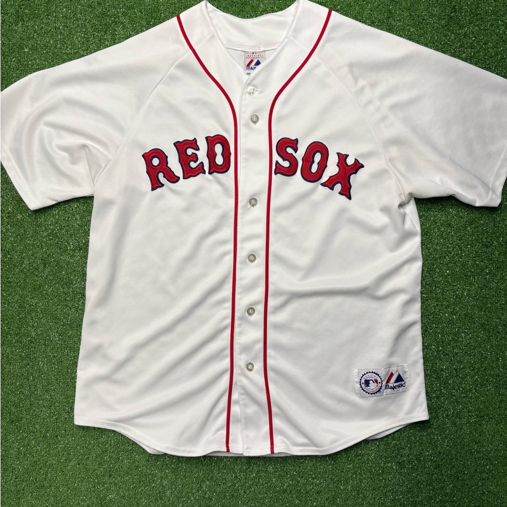 Vintage Majestic Men's Red Sox White Jersey
